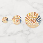 Hallo Kleurrijke Retro Sun Groovy Wave Confetti (Voorkanten)