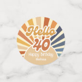 Hallo Kleurrijke Retro Sun Groovy Wave Confetti (Kleine voorkant)