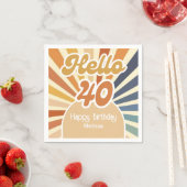 Hallo Kleurrijke Retro Sun Groovy Wave Servet (Insitu)