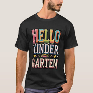 Hallo Kleuter Kleurrijk Schoolontwerp T-shirt