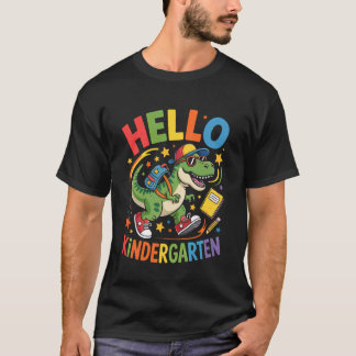 Hallo kleuterjongen eerste dag terug naar school D T-shirt