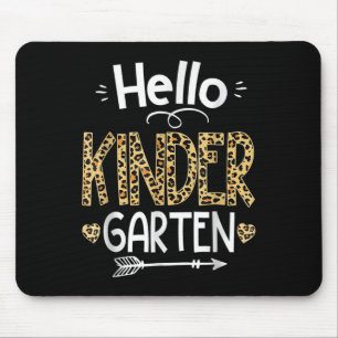 Hallo kleuterleidster luipaard terug naar school muismat