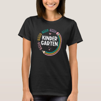 Hallo kleuterleidster studenten potlood terug naar t-shirt