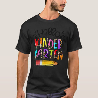 Hallo kleuterschool Boho Luipaard Terug naar schoo T-shirt
