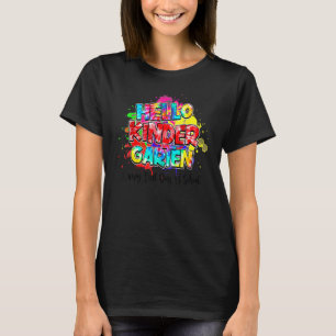 Hallo kleuterschool Gelukkige eerste schooldag Gra T-shirt