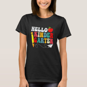 Hallo kleuterschool grappige terug naar school ler t-shirt