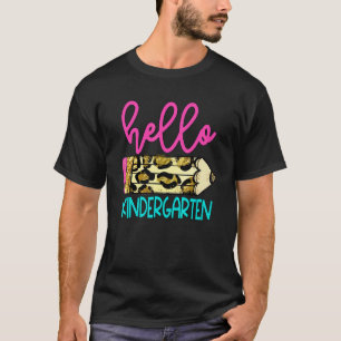 Hallo Kleuterschool Luipaard Potlood Schattige Le T-shirt