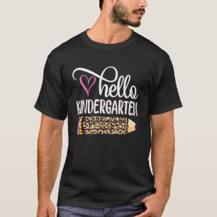 Hallo Kleuterschool Luipaard Potlood Schattige Le T-shirt