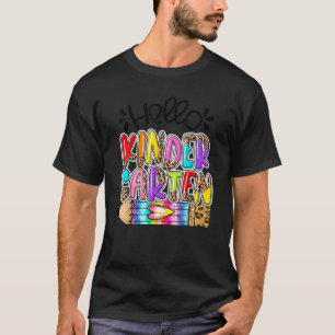 Hallo kleuterschool Luipaard Tie Dye Potlood  Scha T-shirt