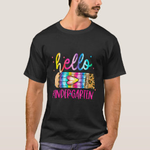 Hallo Kleuterschool Luipaard Tie Dye Potlood Scha T-shirt