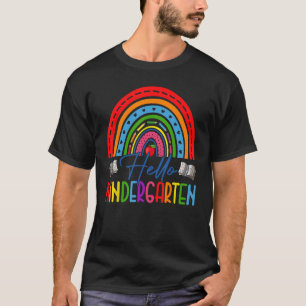 Hallo Kleuterschool potloden regenboog eerste dag  T-shirt