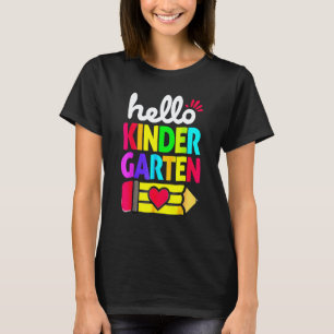 Hallo Kleuterschool Potlood Hart Terug naar School T-shirt