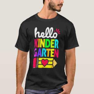 Hallo Kleuterschool Potlood Luipaard Terug naar sc T-shirt