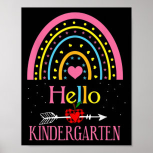 Hallo kleuterschool regenboog eerste dag terug naa poster