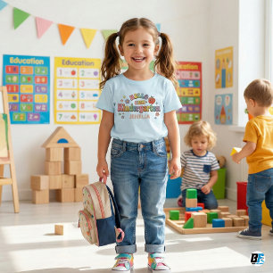 Hallo Kleuterschool Retro Groovy Aangepaste Naam K