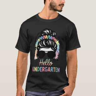 Hallo Kleuterschool shirt rommelige knot tie dye t
