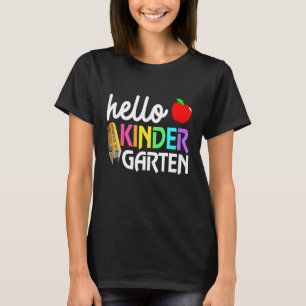 Hallo Kleuterschool Team Potlood Leraar Kinder Ter T-shirt