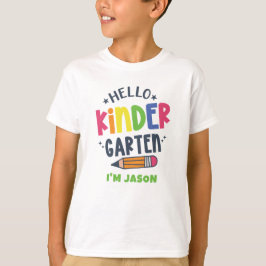 Hallo kleuterschool terug naar school t-shirt