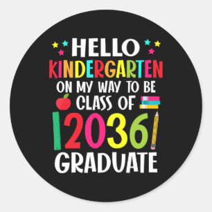 Hallo Kleuterschool terug naar schoolklas van 2036 Ronde Sticker