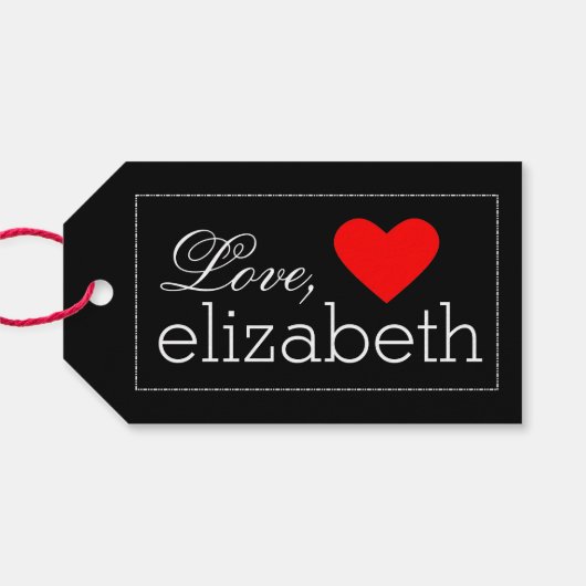 Hallo Knap met rood hart Cadeaulabel (Achterkant Horizontaal)