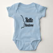 Hallo Knappe gezichtsprofiel outline boy Romper (Voorkant)