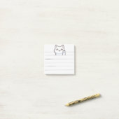Hallo knappe kat eenvoudig post-it® notes (Op bureau)