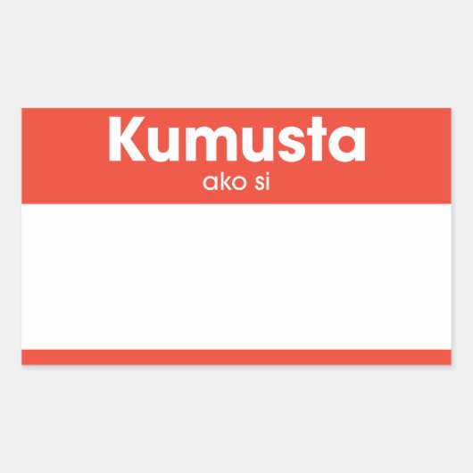 hallo "Kumusta ako si" Rechthoekige Sticker (Voorkant)
