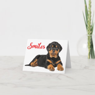 Hallo Lachen Rottweiler Puppy Dog Denken aan jou, Kaart