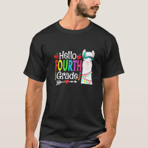 Hallo Lama Vierde Klas Terug Naar School Eerste Da T-shirt