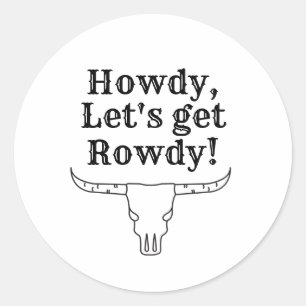 Hallo, laten we wild doen ronde sticker