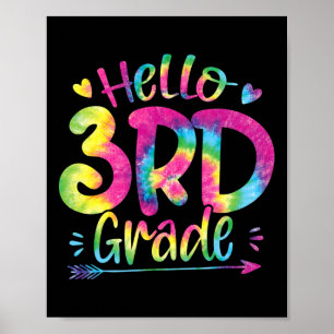 Hallo leerkrachten 3e leerjaar Studenten Tie Dye B Poster