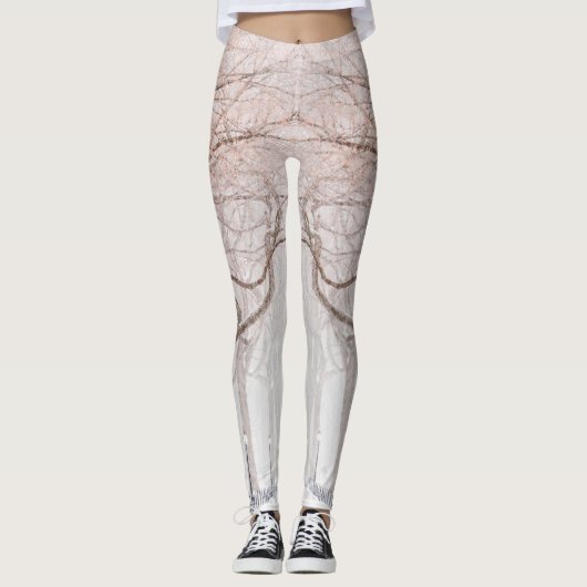 Hallo Leggings Bruin en Wit Minimalist (Voorkant)