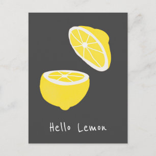 hallo Lemon modern geel fruit Briefkaart