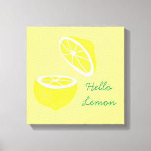 hallo Lemon modern geel fruit Canvas Afdruk