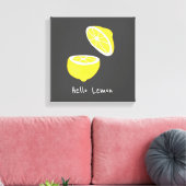 hallo Lemon modern geel fruit Canvas Afdruk (Insitu (Woonkamer))
