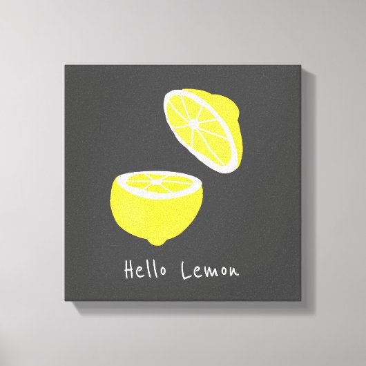 hallo Lemon modern geel fruit Canvas Afdruk (Voorkant)