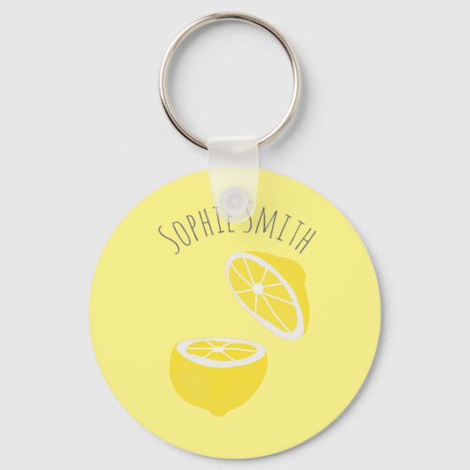 hallo Lemon modern geel fruit Sleutelhanger (Voorkant)