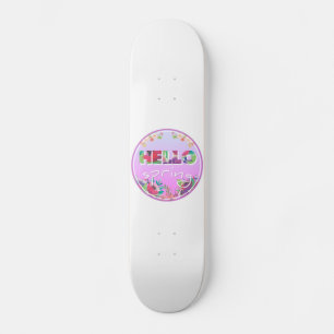 hallo lente, bloemen, cirkel skateboard