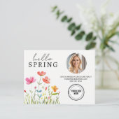 Hallo Lente Bloemen Vastgoed Promotie Briefkaart (Staand voorkant)