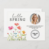Hallo Lente Bloemen Vastgoed Promotie Briefkaart (Voorkant / Achterkant)
