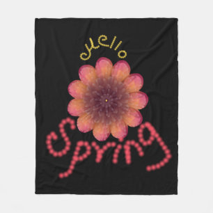 Hallo Lente - Getextureerde Roze & Oranje Bloem Ku Fleece Deken