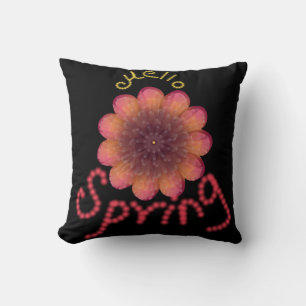 Hallo Lente - Getextureerde Roze & Oranje Bloem Ku Kussen