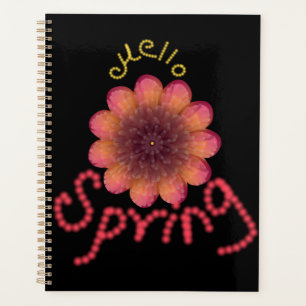 Hallo Lente - Getextureerde Roze & Oranje Bloem Ku Planner