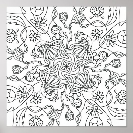 Hallo Lente: kleur je eigen bloem Poster (Voorkant)