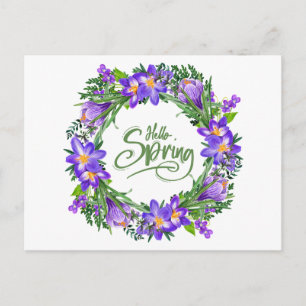 Hallo Lente Mooie Bloemenkrans Briefkaart