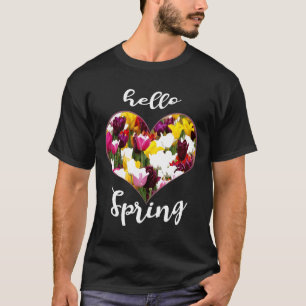 Hallo Lente Tuin Hart Tulpen Festival Pasen C T-shirt