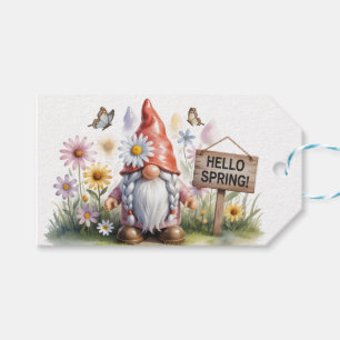 Hallo Lente Tuinkabouter: Schattige Kabouter met V Cadeaulabel