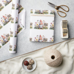 Hallo Lente Tuinkabouter: Schattige Kabouter met V Cadeaupapier