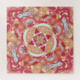 Hallo Lente: Vrolijke Botanische Roze Tuin Legpuzzel