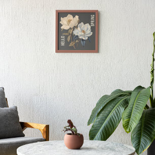 HALLO LENTE WITTE ELEGANTE BLOEMEN POSTER